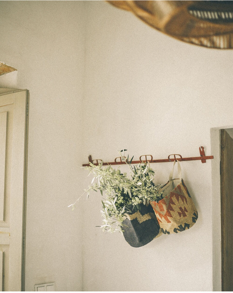 CESTO DE YUTE NAVAJO BEIGE 18cm diametro