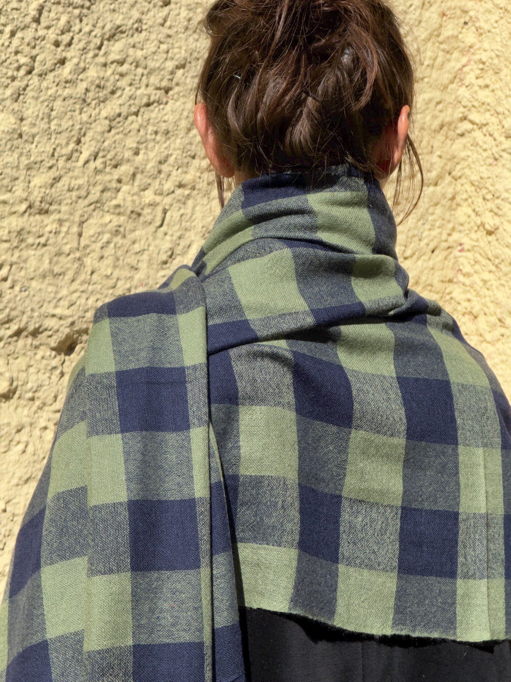 Chal Cashmere Cuadros Azul marino y verde