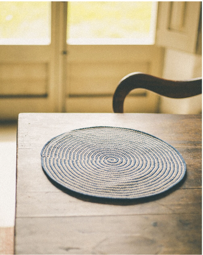 BAJO PLATO RAYITAS ALGODON AZUL