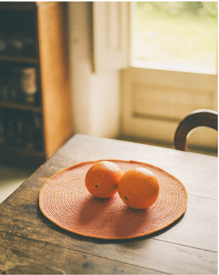 BAJO PLATO RAYITAS ALGODON NARANJA