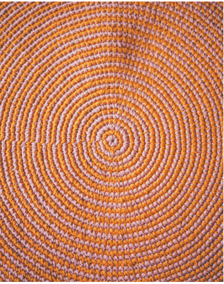 BAJO PLATO RAYITAS ALGODON NARANJA