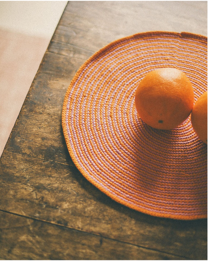 BAJO PLATO RAYITAS ALGODON NARANJA