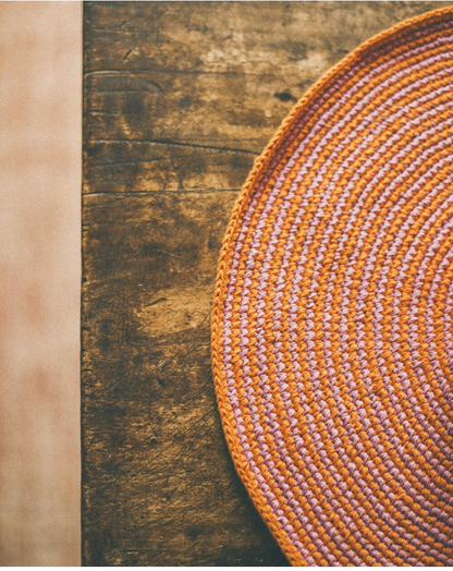 BAJO PLATO RAYITAS ALGODON NARANJA