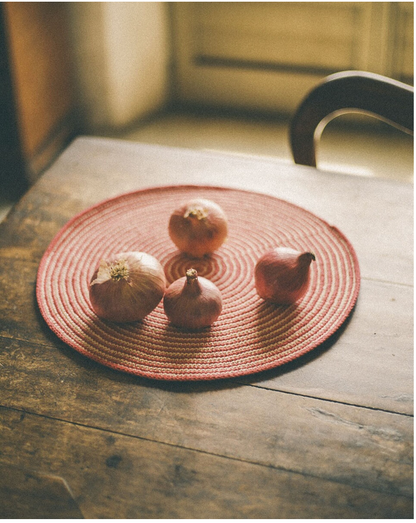 BAJO PLATO RAYITAS ALGODON ROSA