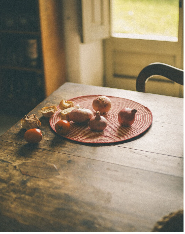 BAJO PLATO RAYITAS ALGODON ROSA