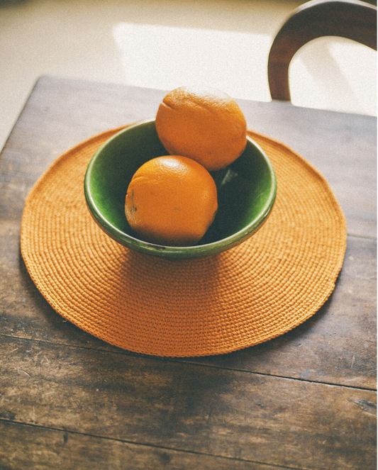 BAJO PLATO REDONDO ALGODON NARANJA
