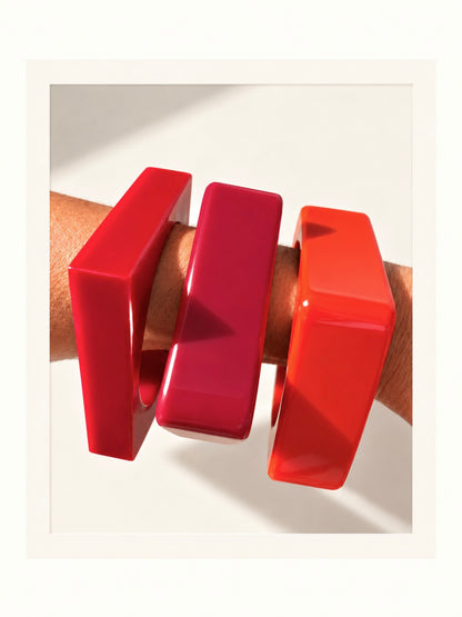 Pulseras cuadradas de resina