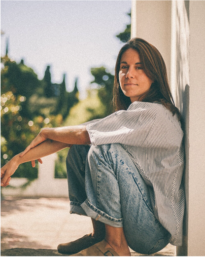 CAMISA TIPO PONCHO DE RAYITAS 100% ALGODÓN