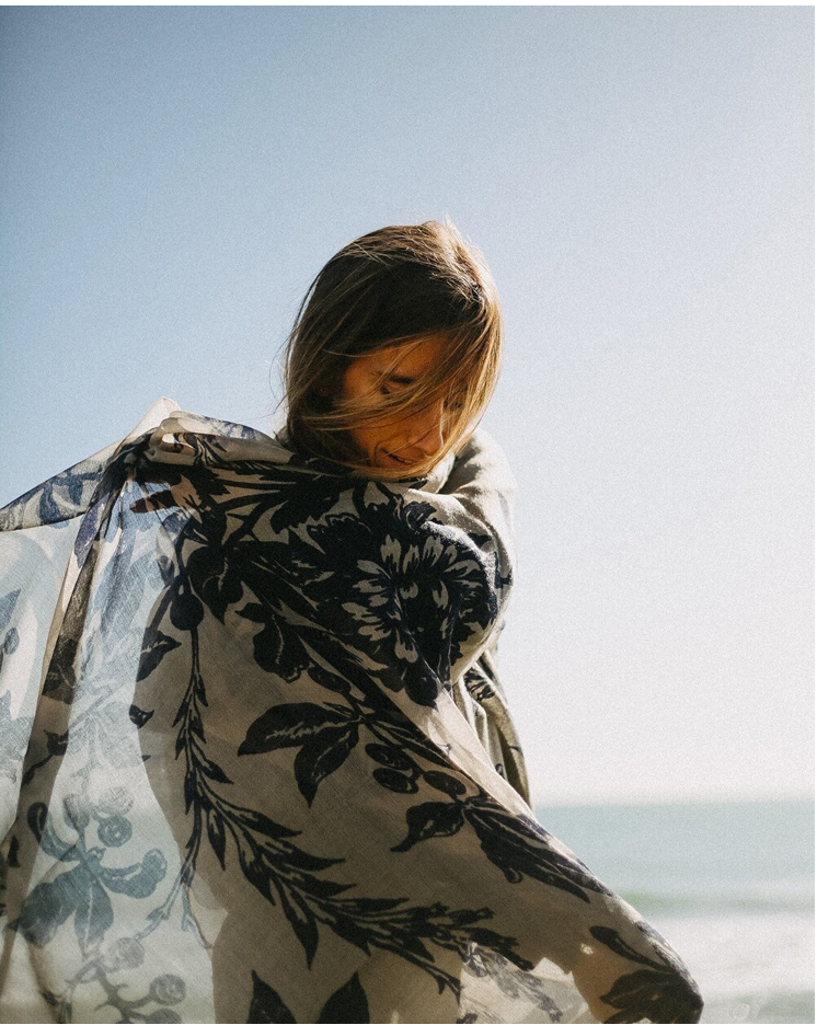 CHAL BABYCASHMERE FLOR AZUL