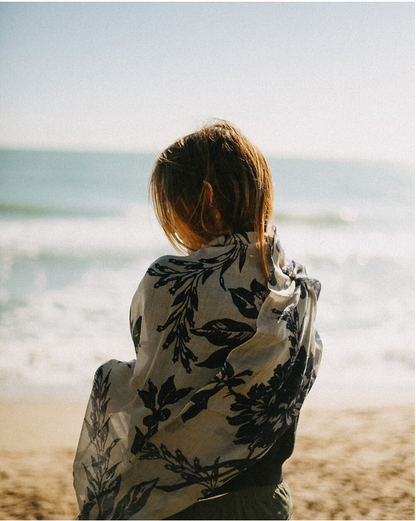 CHAL BABYCASHMERE FLOR AZUL