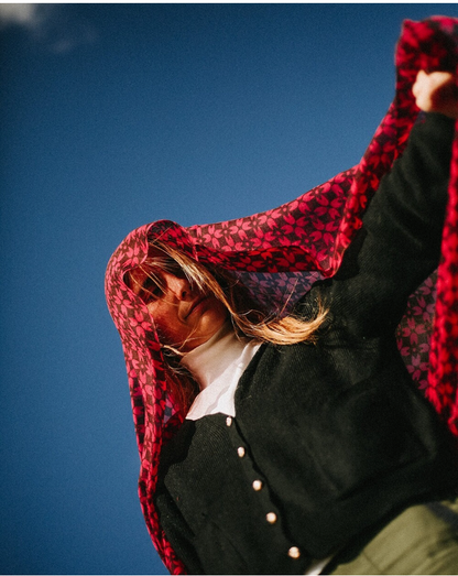 CHAL BABYCASHMERE FLOR GEOMÉTRICA LILA