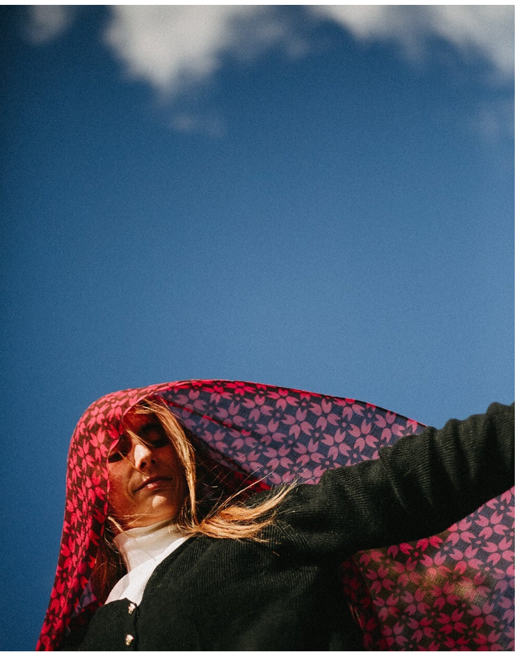 CHAL BABYCASHMERE FLOR GEOMÉTRICA LILA