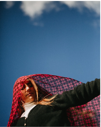 CHAL BABYCASHMERE FLOR GEOMÉTRICA LILA