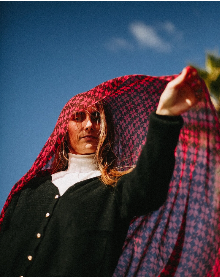 CHAL BABYCASHMERE FLOR GEOMÉTRICA LILA