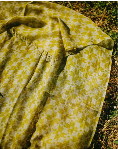 CHAL BABYCASHMERE FLOR GEOMÉTRICA VERDE