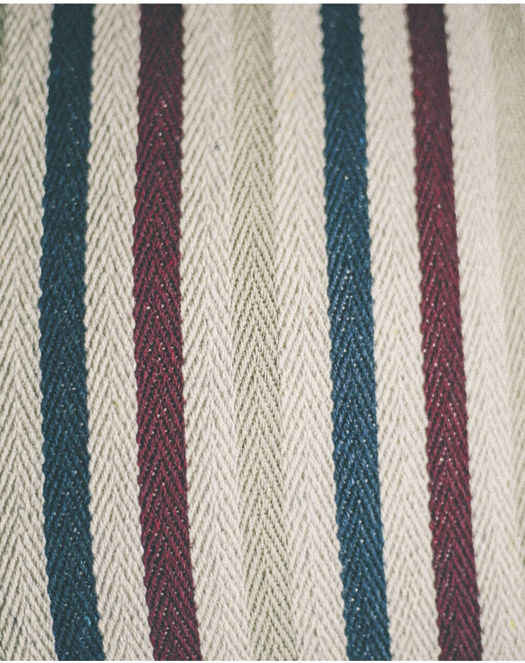 COJÍN ALGODÓN RAYAS GRANATE NAVY 45x45