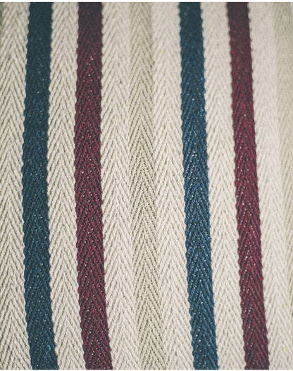 COJÍN ALGODÓN RAYAS GRANATE NAVY 45x45