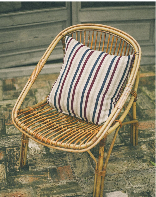 COJÍN ALGODÓN RAYAS GRANATE NAVY 60x60