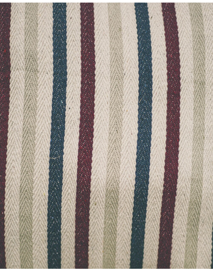COJÍN ALGODÓN RAYAS GRANATE NAVY 60x60