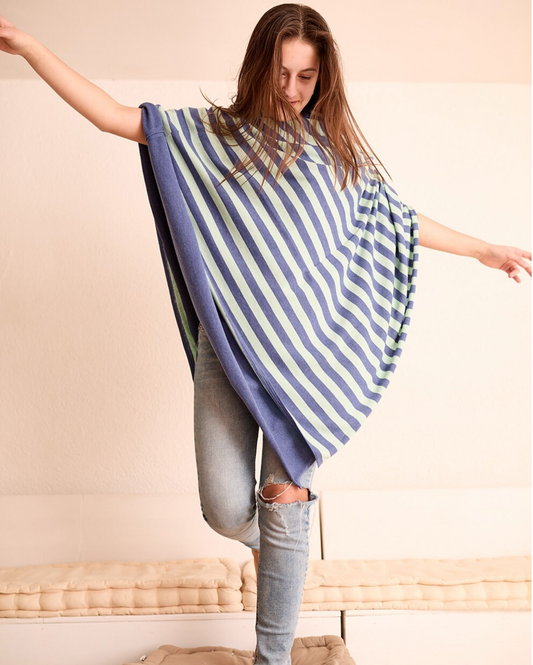 PONCHO RAYAS ALGODON/CASHEMERE
