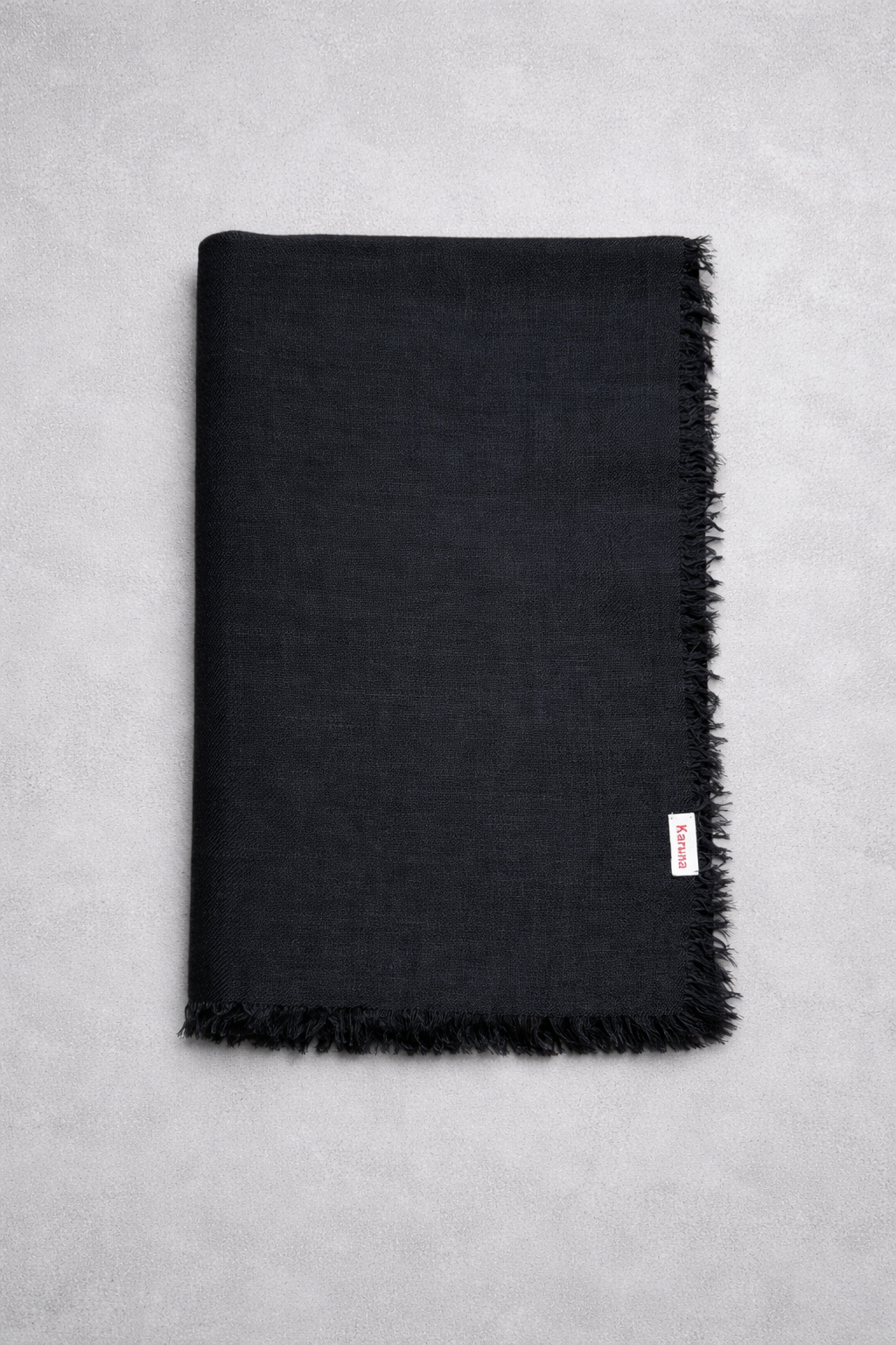 Chal cashmere cuadrado con flecos