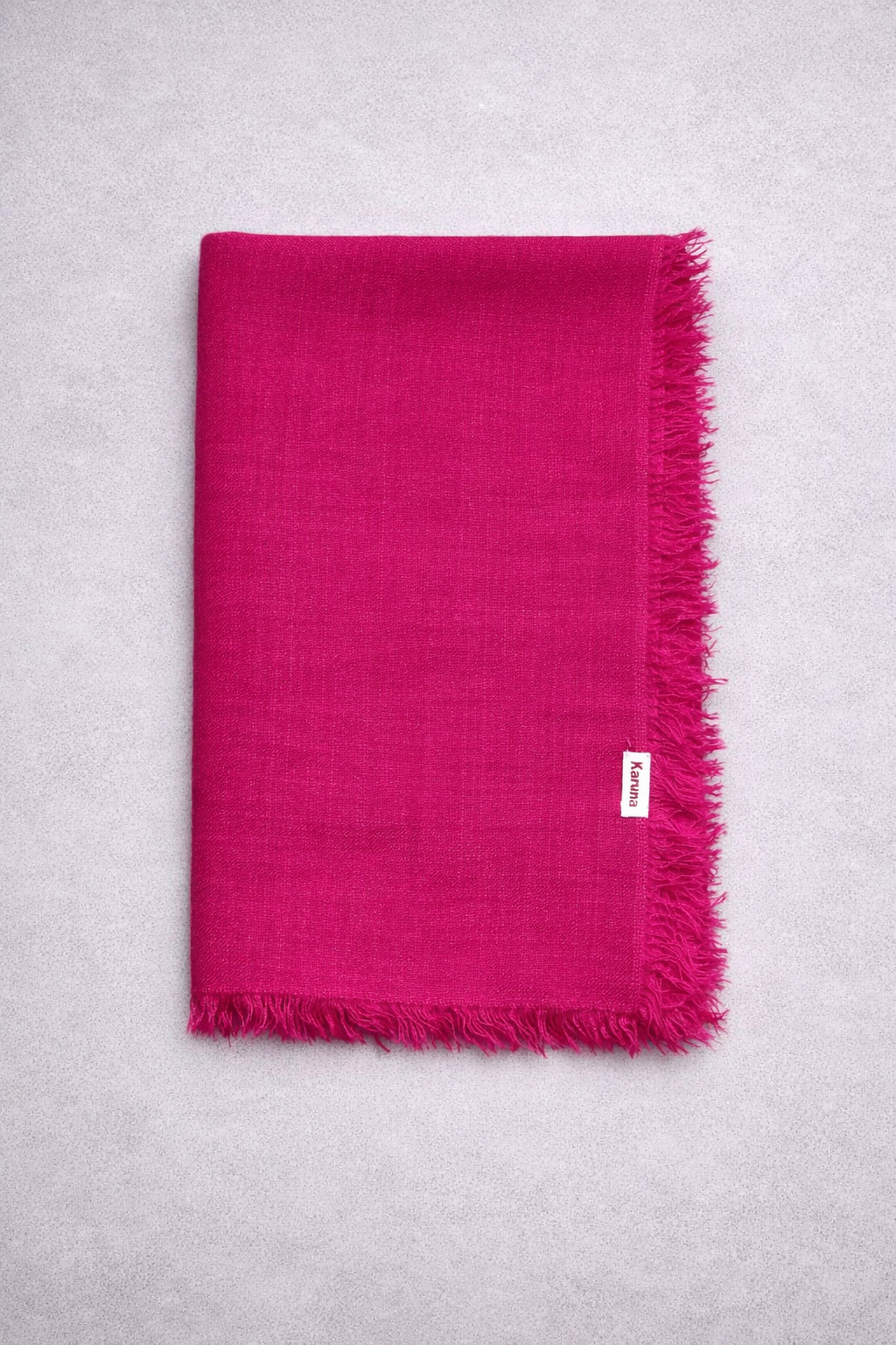 Chal cashmere cuadrado con flecos