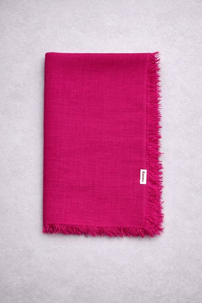 Chal cashmere cuadrado con flecos