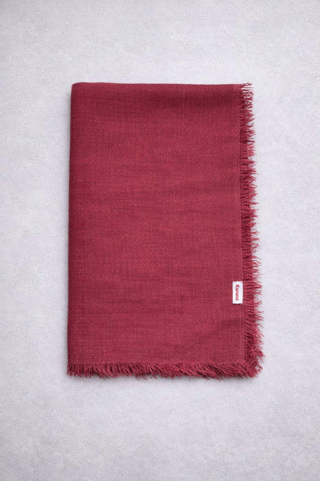 Chal cashmere cuadrado con flecos