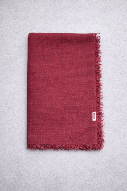 Chal cashmere cuadrado con flecos