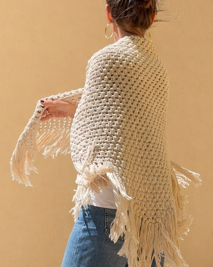 Chal triangular de crochet