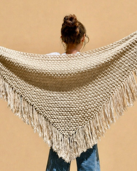 Chal triangular de crochet