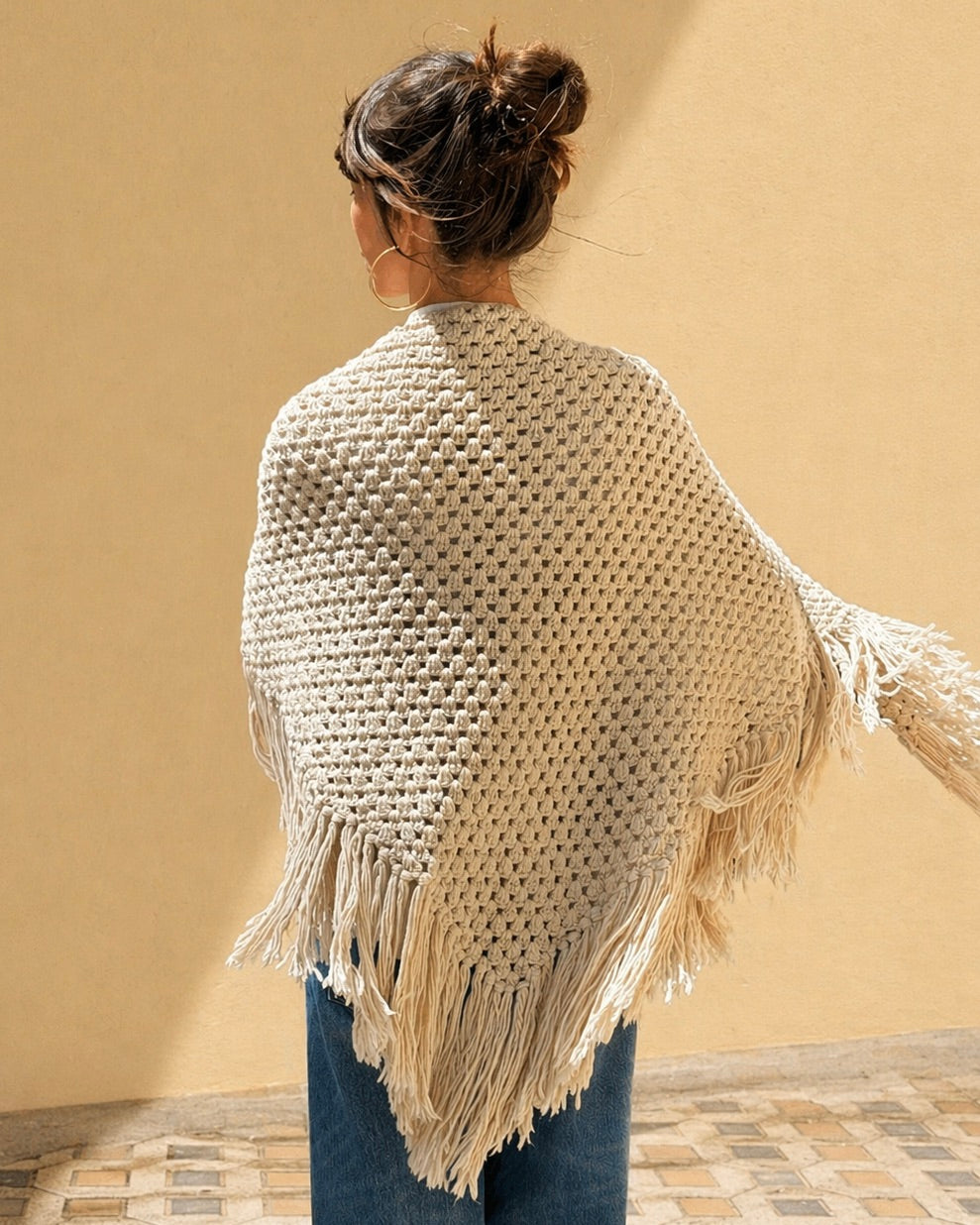 Chal triangular de crochet