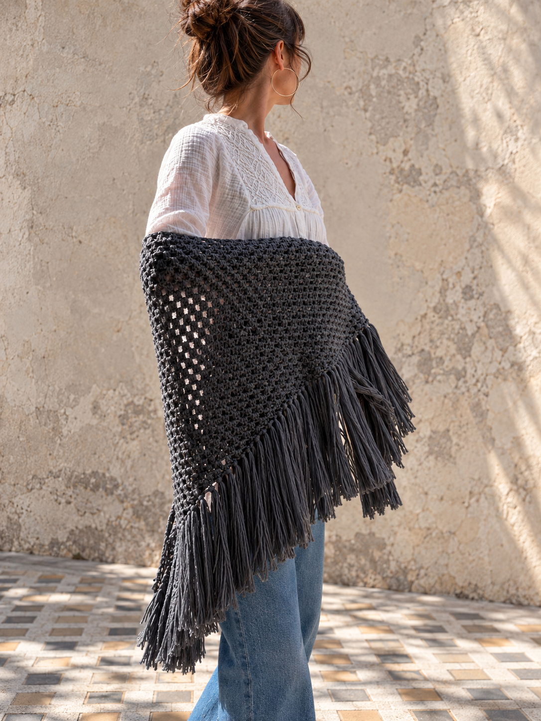 Chal triangular de crochet
