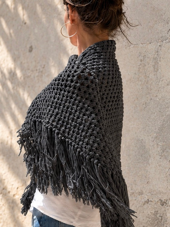 Chal triangular de crochet