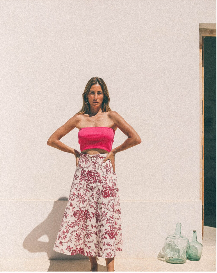 FALDA CON ESTAMPADO DE FLORES