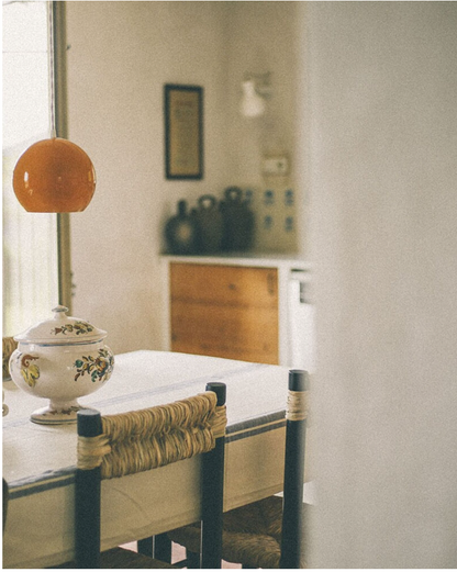 MANTEL DE ALGODON CON LINEAS AZULES 180x110cm