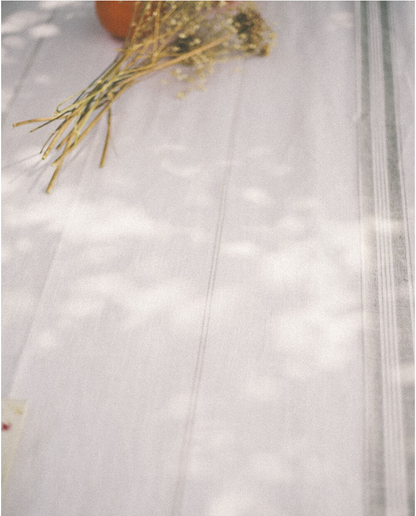 MANTEL DE ALGODON CON LINEAS GRISES 300x125cm