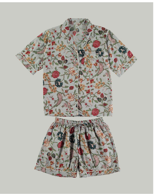 PIJAMA FLORES PANTALON CORTO