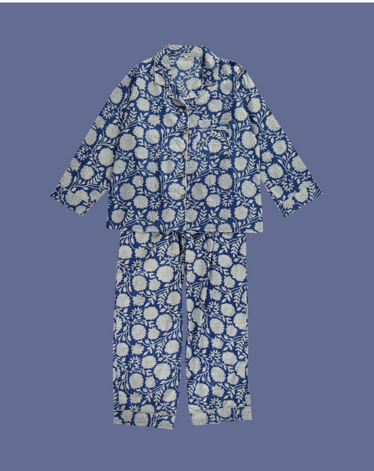 PIJAMA FLORES PANTALON LARGO