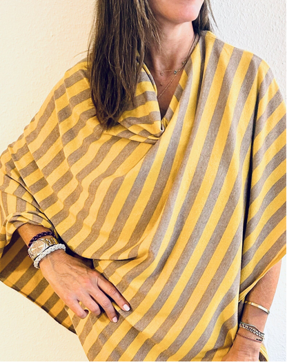 PONCHO RAYAS ALGODON/CASHEMERE