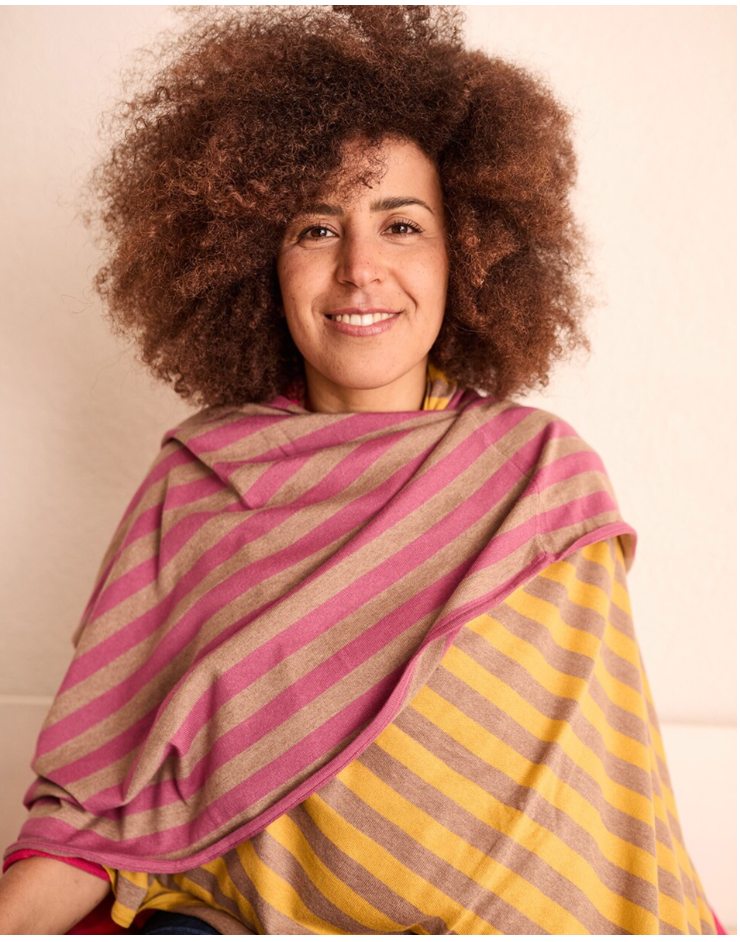 PONCHO RAYAS ALGODON/CASHEMERE