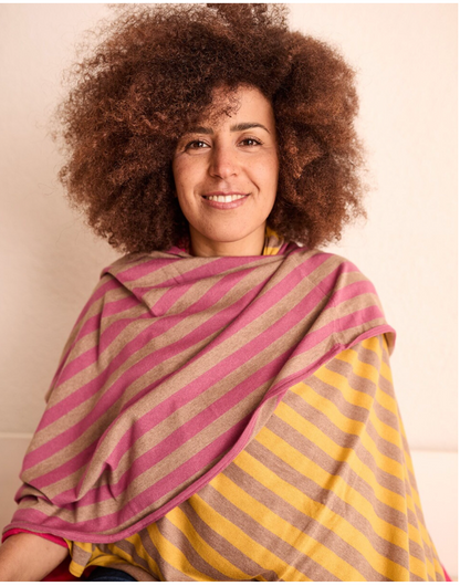 PONCHO RAYAS ALGODON/CASHEMERE