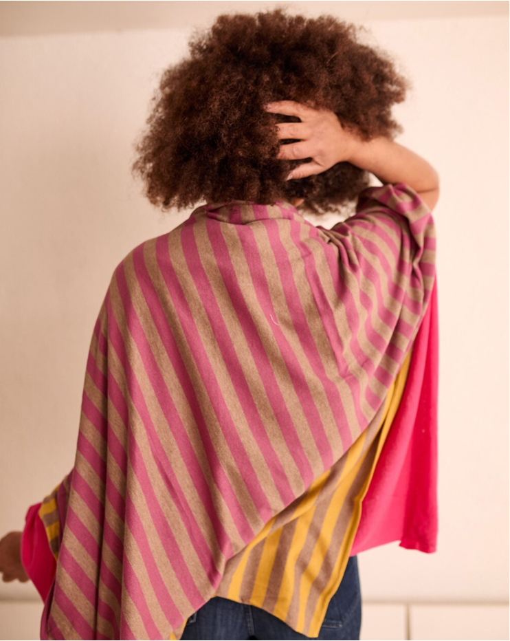 PONCHO RAYAS ALGODON/CASHEMERE