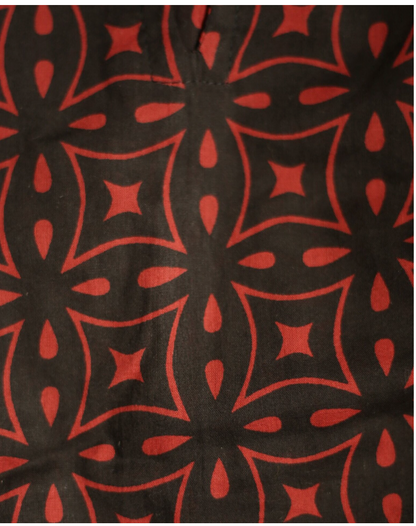 VESTIDO AFGANO DE ALGODÓN ESTAMPADO GEOMÉTRICO